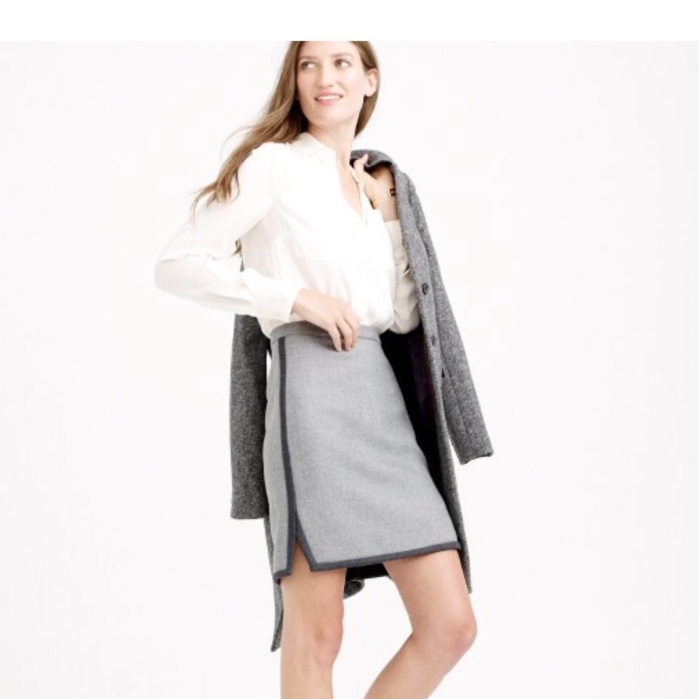 J Crew Double-Notch Contrast Mini Skirt